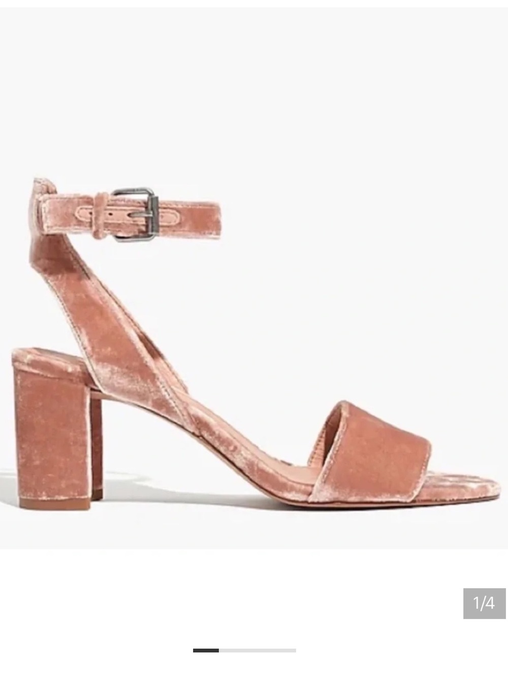 Madewell Claudia Velvet Block Heel Sandal